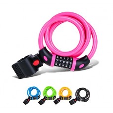 Tonyon Bike Lock Cable Mountain bike Steel wire lock High elastic steel cable Anti-theft Bicycle lock ring Coiling Resettable Combination Cable bicycle lock/Mountain bike lock for coupons - B0793HW2XF